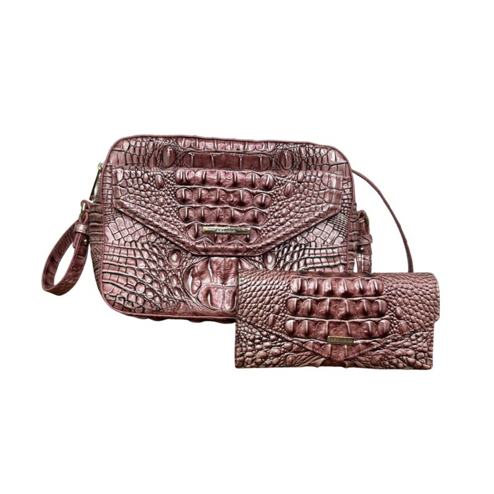 Brahmin Shea Crossbody Bag & Veronica Trifold Wallet Set Dusty Pink Melbourne